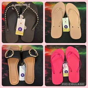 Shade & Shore A New Day Women's Sandals Sydney Brynn Indi Edna - Size 6 Lot